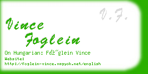 vince foglein business card